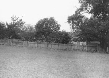 Photograph, Edwin G. Adamson A.R.P.S, Maroondah Highway Central, Ringwood. Vacant land rear of Ringwood Oval 1963  (Eastland Litigation Photo), May 1963