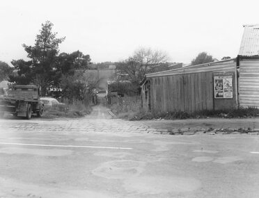 Photograph, Maroondah Highway Central, Ringwood. Lane running from Adelaide St. to Warrandyte Rd.Ringwood 1963  (Eastland Litigation Photo)