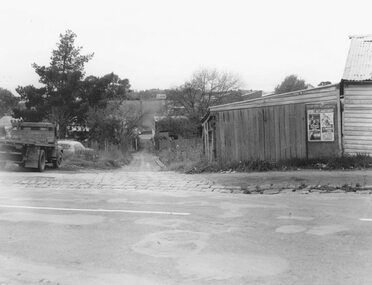 Photograph, Edwin G. Adamson A.R.P.S, Maroondah Highway Central, Ringwood. Lane running from Adelaide St. to Warrandyte Rd.Ringwood 1963  (Eastland Litigation Photo)