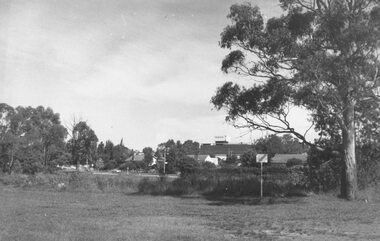 Photograph, View of Eastland shopping centre, taken from Reynolds Ave. Ringwood. 1972.  Looking south