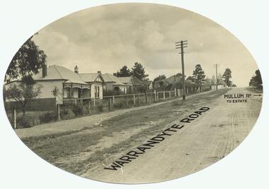 Photograph, Warrandyte Rd. looking north past Mullum Rd. Ringwood. c1930's