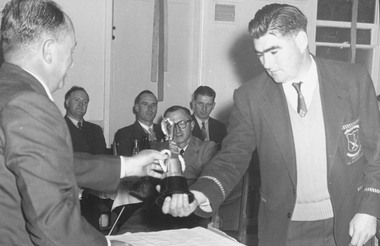 Photograph, Ringwood Cricket Club, trophy presentation. c1952