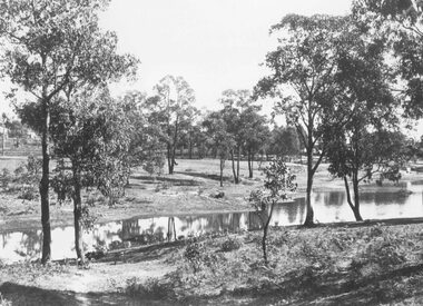 Photograph, Ringwood Lake, looking east.  Upstream a little, 1948