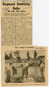 Photograph, Building old Ringwood swimming pool, 1934, Ringwood St