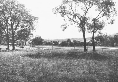 Photograph, Old Ringwood Oval looking north. Loughnan Hill coming in on right - 1930
