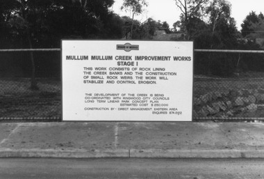 Photograph, Mullum Creek Improvement Works (Undated - possibly 1980's)