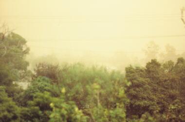 Photograph, View west from 79 Wantirna Road.  Approaching dust storm 1983
