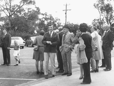 Photograph, Unveiling Pioneer's Stone at library 1974