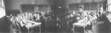 Photograph, North Ringwood State School Classroom (Teacher and Students), 1957