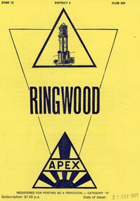Container - Documents, Ringwood Apex Dinner Notices 1966-1987 and Reports 1966-1991