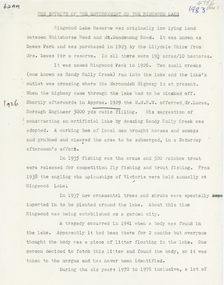 Document, The Effects of the Environment on the Ringwood Lake