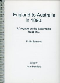 Book, England to Australia in 1890 - Philip Bamford