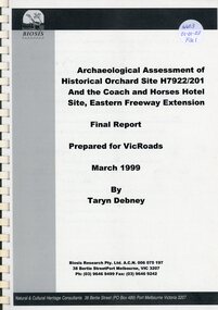 Book, Archaeological Assessment of Historical Orchard Site and Coach & Horses Hotel Site