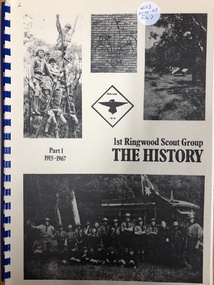 Book, 1st Ringwood Scout Group - The History - Part 1- 1915-1967, Circa early 1980s