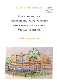 Booklet, Opening of the Refurbished City of Ringwood Offices, 1993