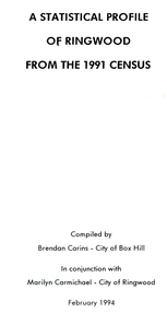 Book, A Statistical Profile of Ringwood