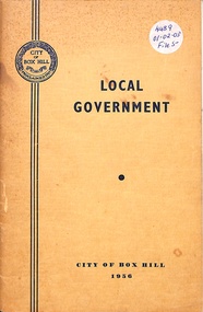 Booklet, Local Government - City of Box Hill 1956
