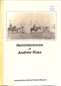 Book, Reminiscences of Andrew Ross