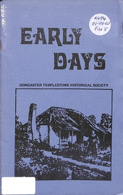 Book, Early Days - Geographical History of Doncaster & Templestowe