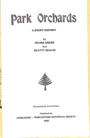Book, Park Orchards - A Short History