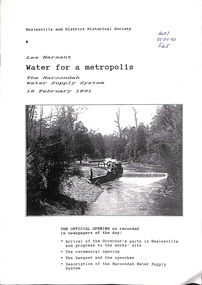 Book, Water for Metropolis