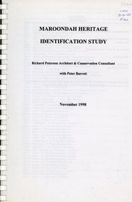 Document, Maroondah Heritage Identification Study 1998, 2003 & 2024, 1998
