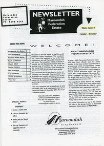 Pamphlet - Newsletter, Maroondah Federation Estate, Maroondah Federation Estate Newsletter Vol 1. Issue 1. 2001, 2001