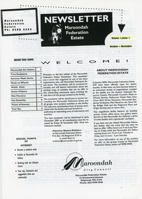 Pamphlet - Newsletter, Maroondah Federation Estate Newsletter Vol 1. Issue 1. 2001, 2001