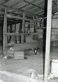 Photograph-B&W, Hill's Dairy, Canterbury Road, Ringwood 1989-Barn interior, 6/07/1989