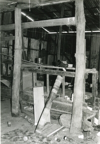 Photograph-B&W, Hill's Dairy, Canterbury Road, Ringwood 1989-Barn interior, 6/07/1989