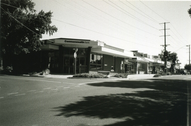 Photograph-B&W, Joan Walker, East Ringwood 2000- Railway Avenue cnr Stanley Avenue (Commonwealth Bank on corner) opposite railway station, 2000