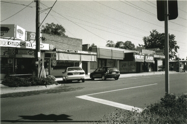 Photograph-B&W, Joan Walker, East Ringwood 2000- Shops in Railway Avenue looking West, 2000