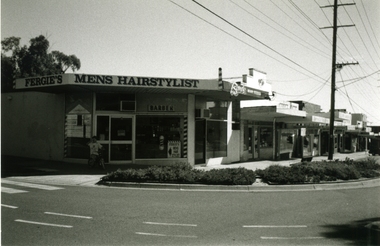 Photograph-B&W, Joan Walker, East Ringwood 2000-Cnr Laurence Grove & Railway Avenue looking West (Hairdresser on West Corner), 2000