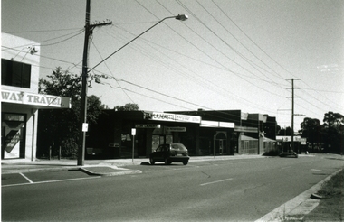 Photograph-B&W, Joan Walker, East Ringwood 2000-Shops in Railway Avenue looking South West, 2000