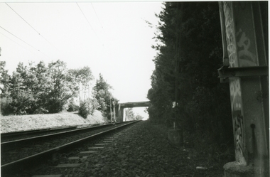 Photograph-B&W, Joan Walker, East Ringwood 2000-Eastfield Road Bridge looking West To East Ringwood, 2000
