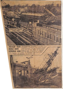 Newspaper - Clippings, Derailment at Ringwood Railway Station, Victoria - 1945