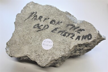 Geological specimen - Concrete block, Rough grey/black concrete block, part of Eastland demolition during November 2014