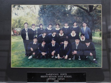 Photograph, Framed picture Parkwood Secondary College, Ringwood North, Victoria. Parkwood Hosts Shoyo Senior High School from Hyogy Japan - 1998
