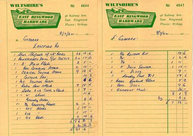 Document - Manila Folder, Collection of personal documents for Mr Emil Goddard, 15 Eastfield Road, Ringwood East, Victoria, 1947-1953