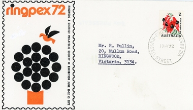 Memorabilia, Packet: Ringwood Philatelic Society founded 1952 - Rules, page of stamps, miscellaneous correspondence, Syllabus copies, 1952