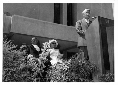 Photograph - h, Sir Rohan Delacombe (Governor of Victoria) speaking at the opening of Ringwood Civic Centre 28-Jan-1970
