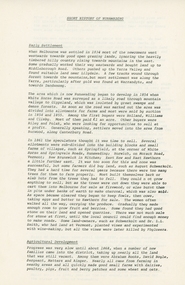 Document, Short history of Nunawading, c 1950