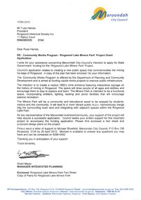Document, Community Works Program - Ringwood Lake Miners Park Project Grant Application - 2012