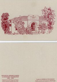 Card - Commemorative Stationery, Printeam, Ringwood Primary School 2997: cards and etching of 1921 school. 1989, 1989