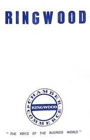 Document, Packet: Ringwood Chamber of Commerce & Whitehorse Traders - Early correspondence (1930's) and Clippings etc. 1950s-1990s
