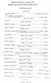 Programme, Packet- Musical Society of Victoria, Ringwood and District Junior Centre No 6, 2 programmes - 1963 and 1969