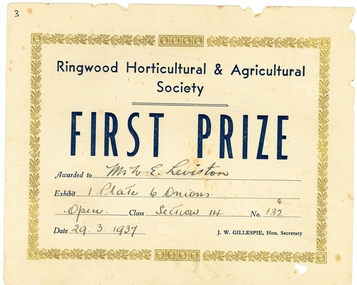 Memorabilia, Packet: Ringwood Garden Club - Reports, Minutes, Awards, History by Wilma Yee 1960s-1996