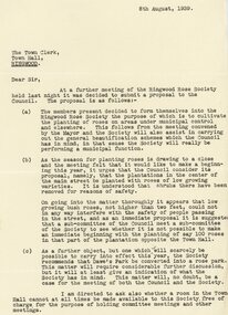 Document, Ringwood Rose Society 1939