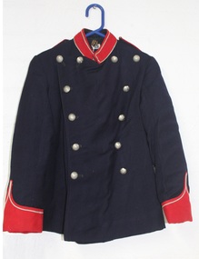 Uniform - Jacket, A. Bowley & Co, Navy blue woollen material jacket, used by a boy member of Ringwood Primary School band before 1974 (possibly as early as 1930s), Pre 1974, possibly 1930s