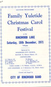 Programme, Christmas Carol Festival, Ringwood Lake - 1971